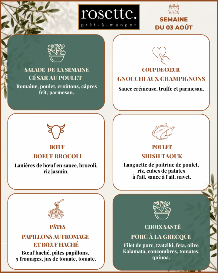MENU 03 août 