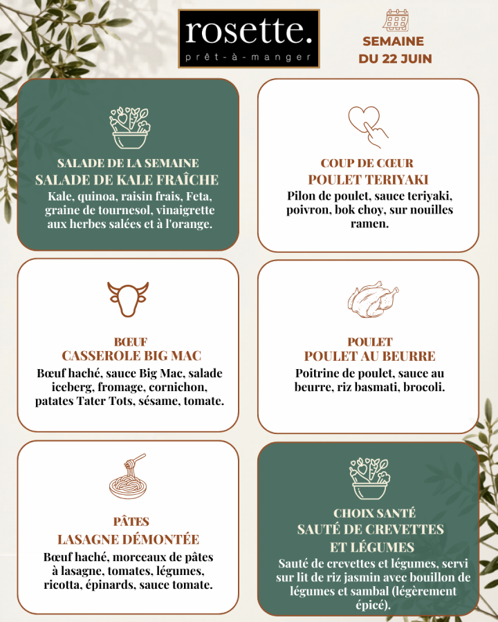 MENU 22 juin 